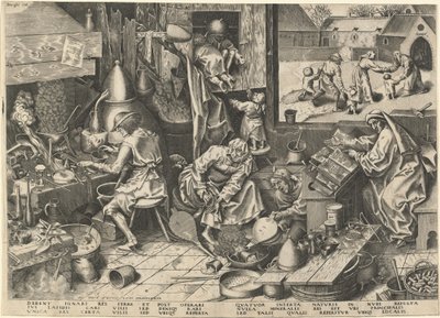 錬金術師 作： Philip Galle after Pieter Bruegel the Elder