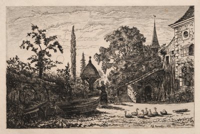 中庭、1876。 作： Philip Gilbert Hamerton