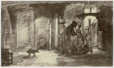 レンブラント、トビアトがトビアスを祝福 作： Philip Henry Delamotte