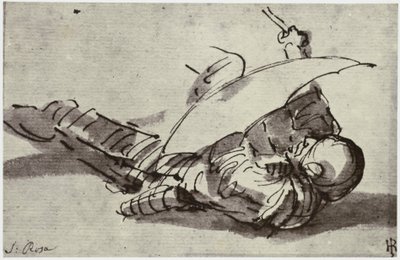 傷ついた兵士、サルヴァトール・ローザ 作： Philip Henry Delamotte