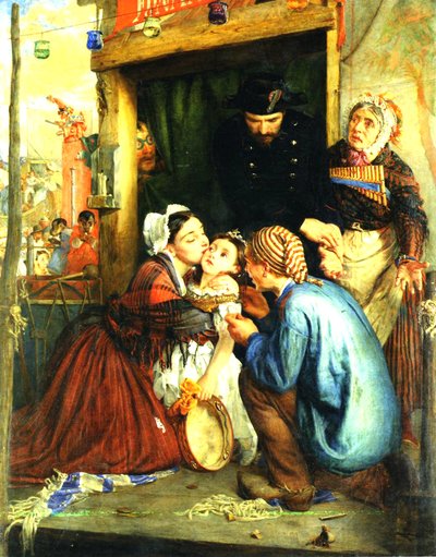 1859年、盗まれた子供を見つけたフランスの農民 作： Philip Hermogenes Calderon