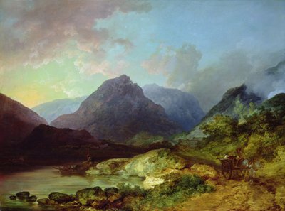 湖水地方の風景（キャンバスに油彩） 作： Philip James de Loutherbourg