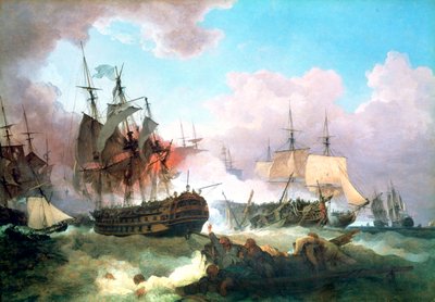 キャンパーダウンの戦い、1799 作： Philip James de Loutherbourg