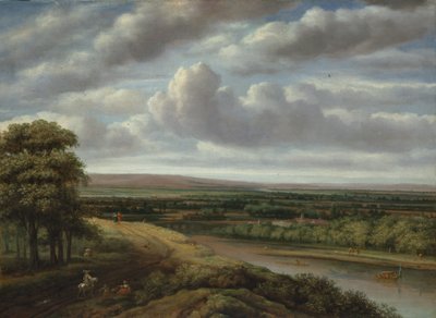 広大な樹木が茂った風景、1670 年代。 作： Philip Koninck