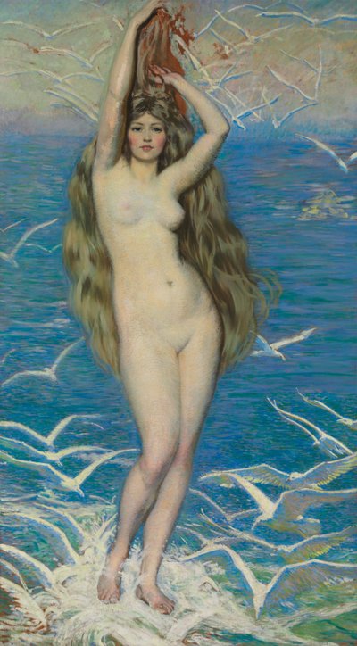 カモメの少女、1920年頃 作： Philip Leslie Hale