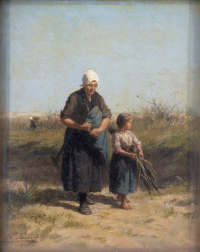 労働からの帰還（油彩・木材パネル） 作： Philip Lodewijk Jacob Frederick Sadee