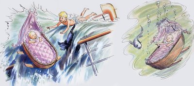 沈没する船」チャールズ・キングズレー作「ウォーター・ベイビーズ」より挿絵 作： フィリップ・メンドーサ