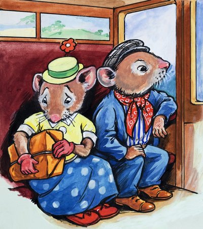 町のネズミと田舎のネズミ（紙にガッシュ） 作： フィリップ・メンドーサ
