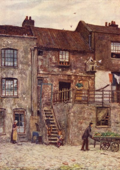 Old Houses、インナーヤードオブホワイトハートイン、サザーク、1884 作： Philip Norman