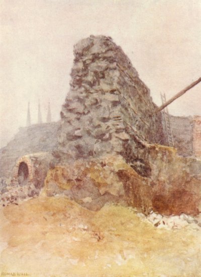 ローマの壁の遺跡、ニューゲート、1903 作： Philip Norman