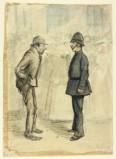警官とトランプ 作： Philip William May