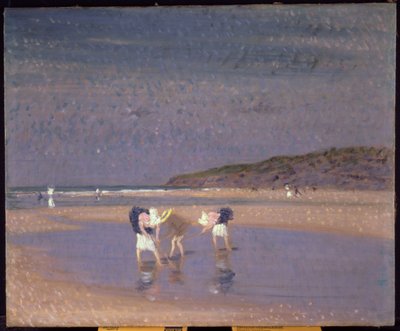 ブローニュ・サンズ、子供エビ漁 作： Philip Wilson Steer