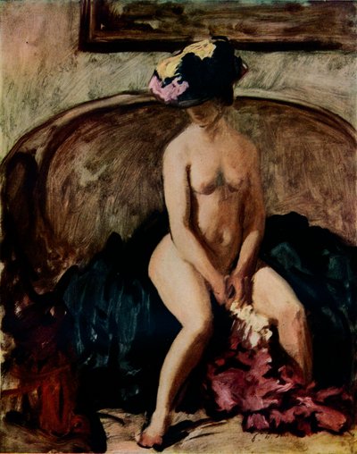 シーテッドヌード：ブラックハット、c1900 作： Philip Wilson Steer