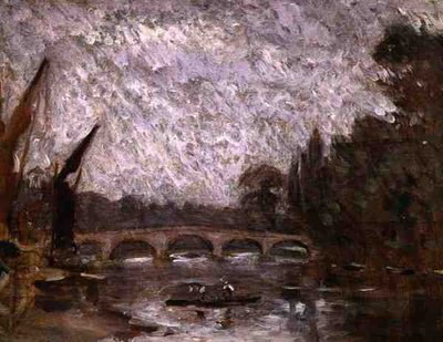 リッチモンドのテムズ川（油彩・ボード） 作： Philip Wilson Steer