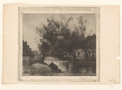 溝とボートのある村の景色 ペイジ（原題） 作： Philip Zilcken (signed by artist)