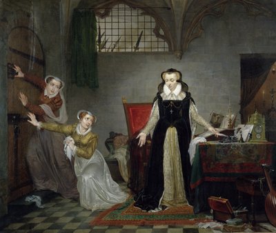 1587年2月8日、処刑のために去る瞬間のメアリースチュアート（1542-87） 作： Philipe Jacques van Bree