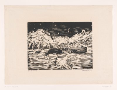 山間の夜の風景 作： Philipp Bauknecht