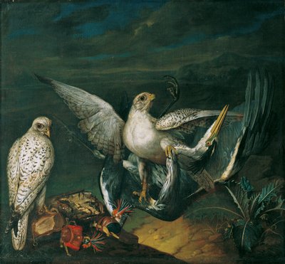 サギと白いタカ 作： Philipp Ferdinand de Hamilton
