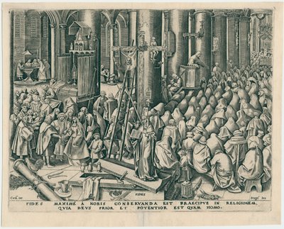 7つの美徳、1559年からのフィデスの信仰。 作： Philipp Galle