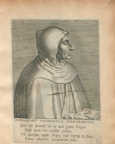 ジローラモ・サヴォナローラ、1572年。 作： Philipp Galle