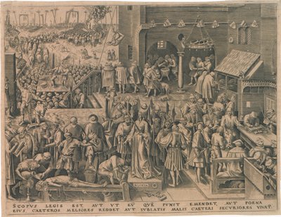 7つの美徳、1559年からのJustitia Justice。 作： Philipp Galle