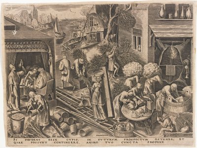 7つの美徳、1559年からのプルデンシアプルーデンス。 作： Philipp Galle