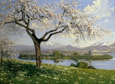 春のバイエルンの風景、フィリップグラフ、20世紀 作： Philipp Graf