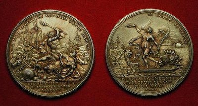 1692年のラ・ホーグの戦いを記念したメダル（金属製）（144616も参照 作： Philipp Heinrich Mueller