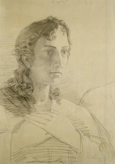 セントジョンの頭と手、1806年（紙にチョークと木炭） 作： Philipp Otto Runge
