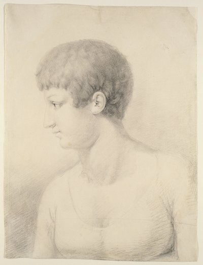 ポーリーンルンゲの肖像、1801年（紙に黒いチョーク） 作： Philipp Otto Runge