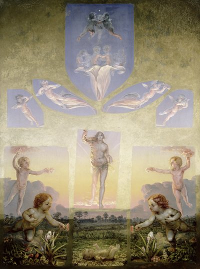 朝（第2版）、c.1808-9（キャンバスに油彩）（147752を参照） 作： Philipp Otto Runge