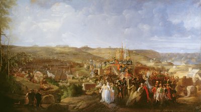 記念碑の十字架を配布するブローニュのキャンプにいるナポレオン、1804年、1806年8月16日 作： Philippe Auguste Hennequin