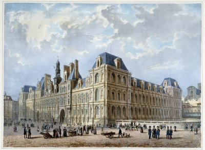ロテル・ド・ヴィル（1840年頃、ジャコテとブノワが設計した「パリとその周辺のプロムナード」内 作： Philippe Benoist