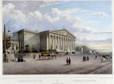 国会議事堂-ジャコテとブノワが設計した「パリとその周辺のプロムナード」の中で、1840年頃 作： Philippe Benoist
