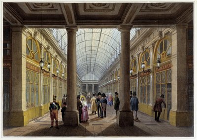 パレ・ロワイヤルのオルレアン・ギャラリー（1840年頃、ジャコテとブノワが設計した「パリとその周辺の散歩道」の中のもの 作： Philippe Benoist