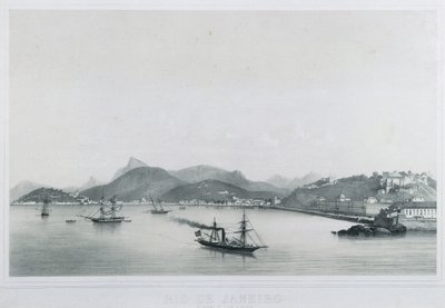 リオデジャネイロの9つのパノラマビュー：The Beaches St. Luzia a Gloria、1862 作： Philippe Benoist