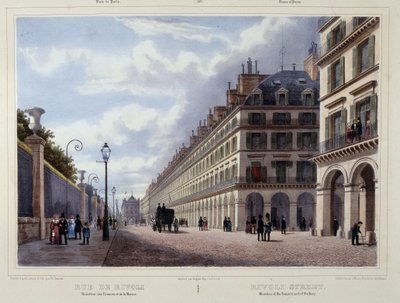 リヴォリ通り - Jacottet et Benoist編『Promenade dans Paris et ses environs』所収。Gihaut 作： Philippe Benoist
