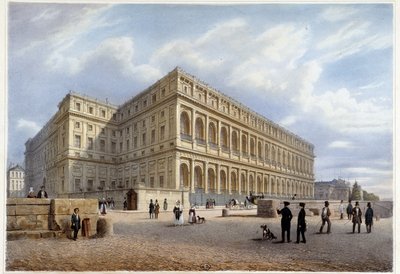 オルセー宮殿の眺め（1840年頃、ジャコテとブノワが設計した「Promenade dans Paris et ses environs」より 作： Philippe Benoist