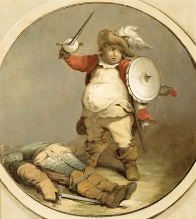 ホットスパーの体を持つファルスタッフ、c.1786（紙に油彩） 作： Philippe Jacques de Loutherbourg