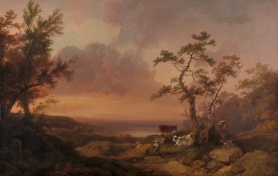 牛と農民のいる風景 作： Philippe Jacques de Loutherbourg