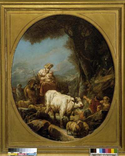 羊小屋（油彩・キャンバス 作： Philippe Jacques de Loutherbourg