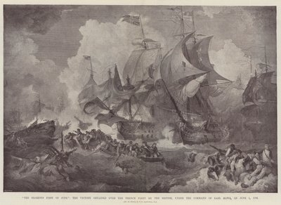 6月1日の栄光、1794年6月1日、イギリス軍が伯爵ハウの指揮下でフランス艦隊に勝利した 作： Philippe Jacques de Loutherbourg