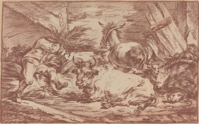 厩舎の動物 作： Philippe Jacques de Loutherbourg II