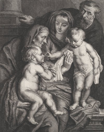 聖エリザベトと幼子の洗礼者聖ヨハネのいる聖家族。 1615-75。 作： Philippe Joseph Tassaert