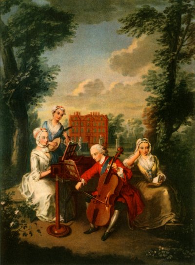 キュー宮殿でチェロを演奏するプリンス オブ ウェールズのフレデリック ルイス王子、c1733-1750、1942 年。 作： Philippe Mercier
