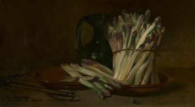 アスパラガスのある静物 1880年頃（油彩・布地） 作： Philippe Rousseau