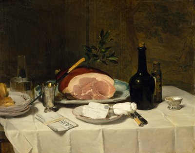 ハムのある静物、1870年代。 作： Philippe Rousseau
