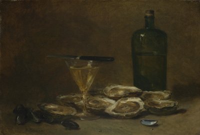 カキのある静物、1875-1877 作： Philippe Rousseau