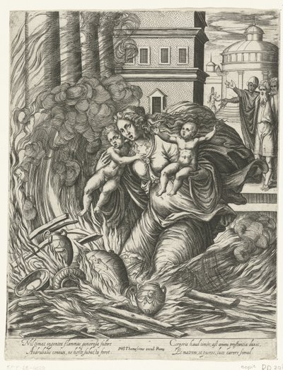 Asdrubal の妻が燃える神殿に飛び込む 作： Philippe Thomassin (possibly)
