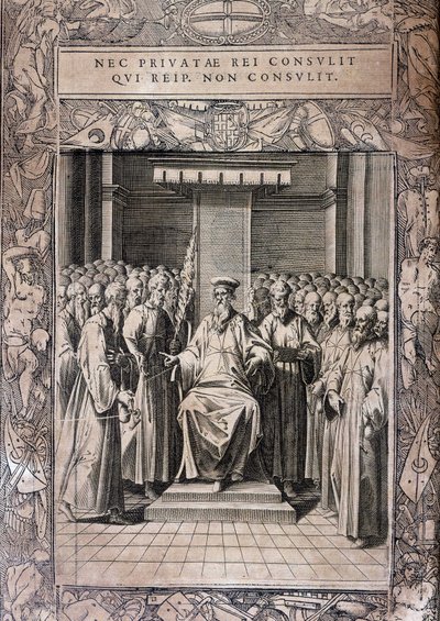 マルタ騎士団憲章板 「Statuta Hospitalis Hervsalem」（騎士団評議会） フィリップ・トマシン作 16世紀後半 作： Philippe Thomassin
